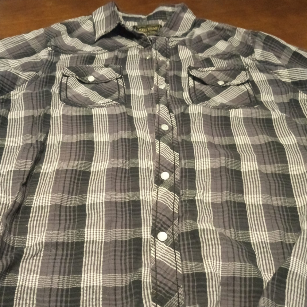 Red Snap S/S Western Style Snap Shirt Size L